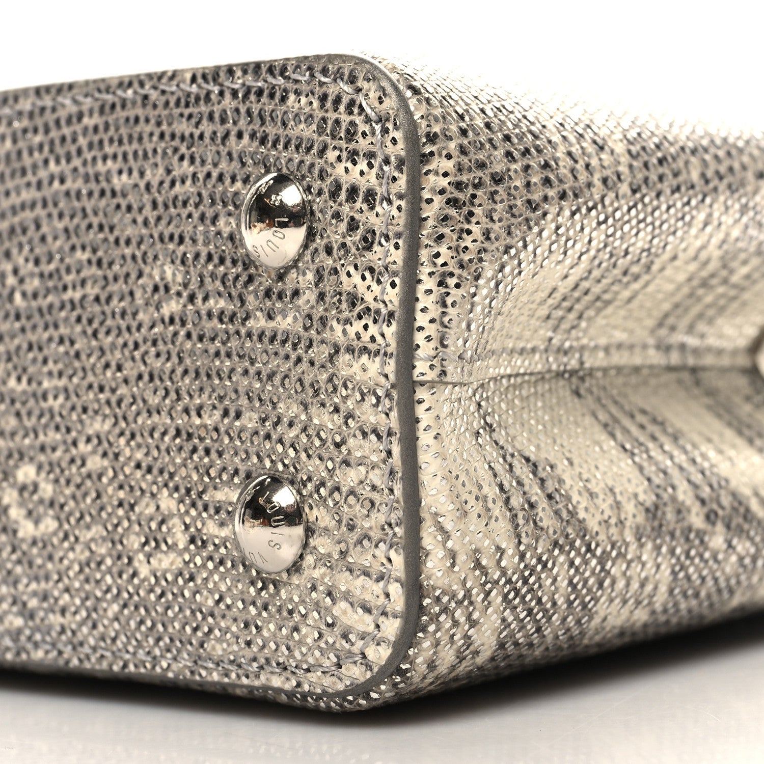 Louis Vuitton Lizard Mini Capucines Argento 9 of 9