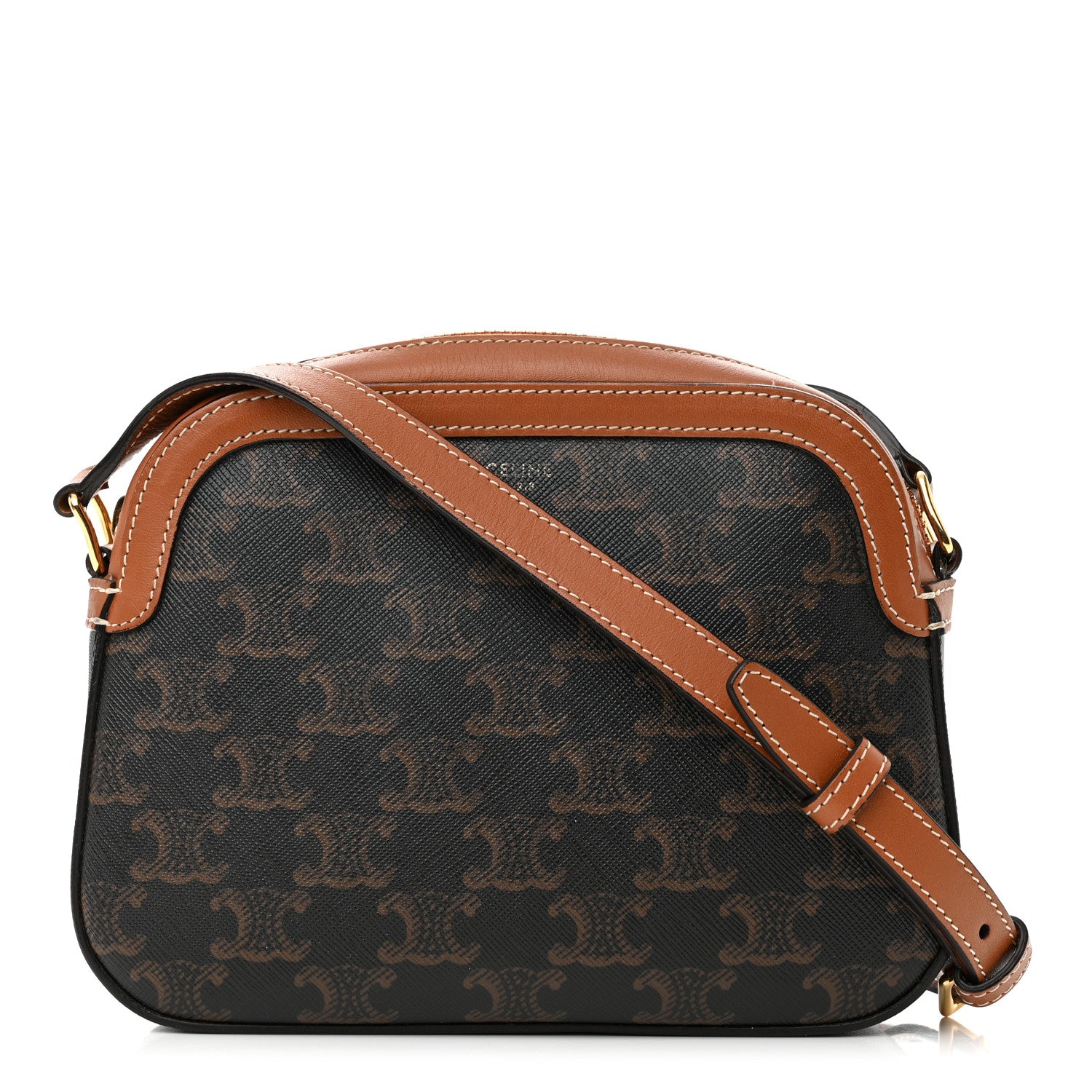 Celine Triomphe Canvas Small Camera Bag Tan 1 of 10