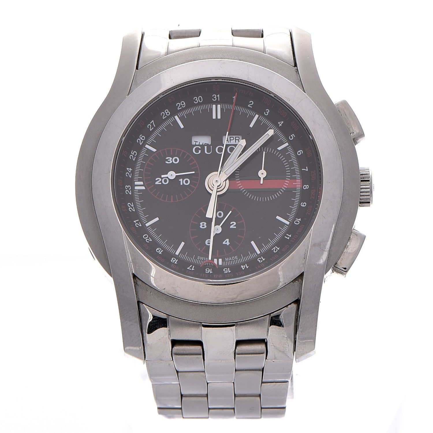 Gucci Stainless Steel 42mm 5500 Chronograph Quartz Watch Black 1 of 9