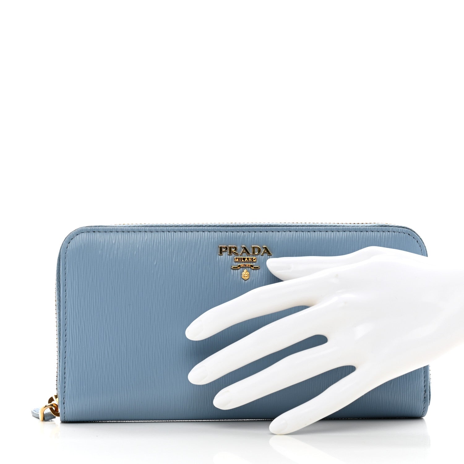 Prada Vitello Move Zip Around Wallet Astrale 2 of 8