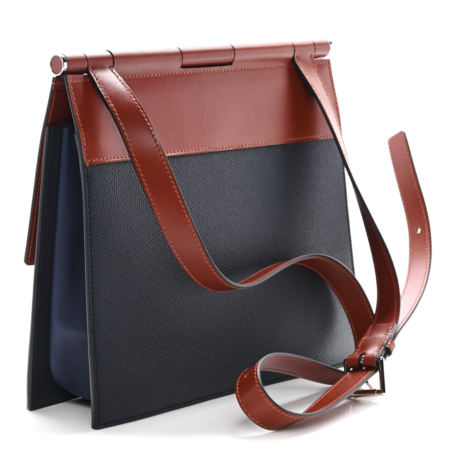 Hermes Epsom Vache Hunter Swift Sacabar Bleu Indigo Sienne 3 of 10