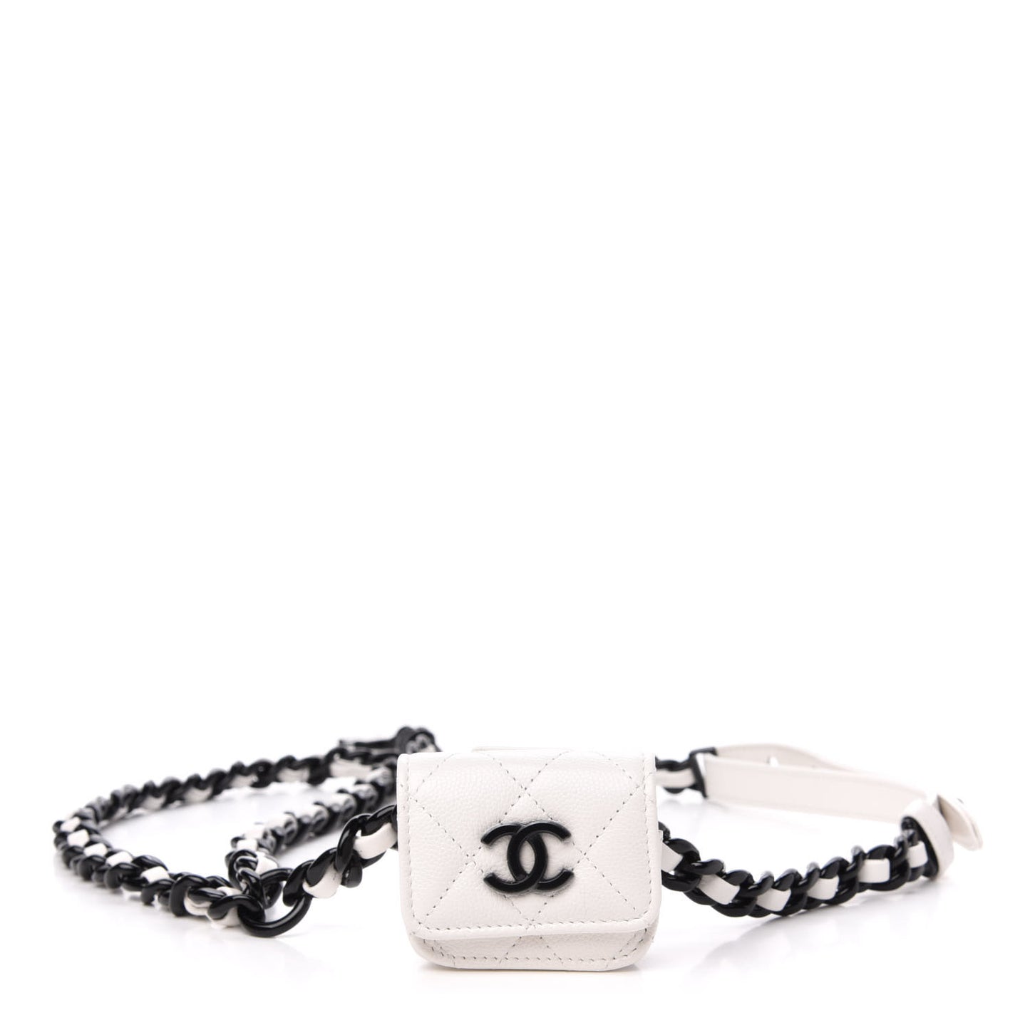 Caviar Quilted Airpods Pro Holder Belt White