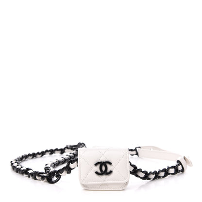 Chanel Caviar Quilted Airpods Pro Holder Belt White 1 of 12