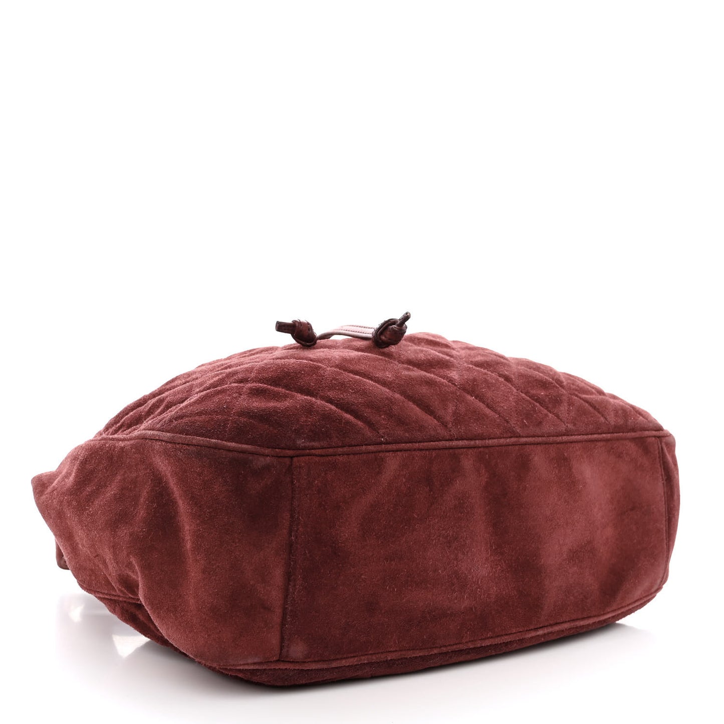 Suede Drawstring Bag Red