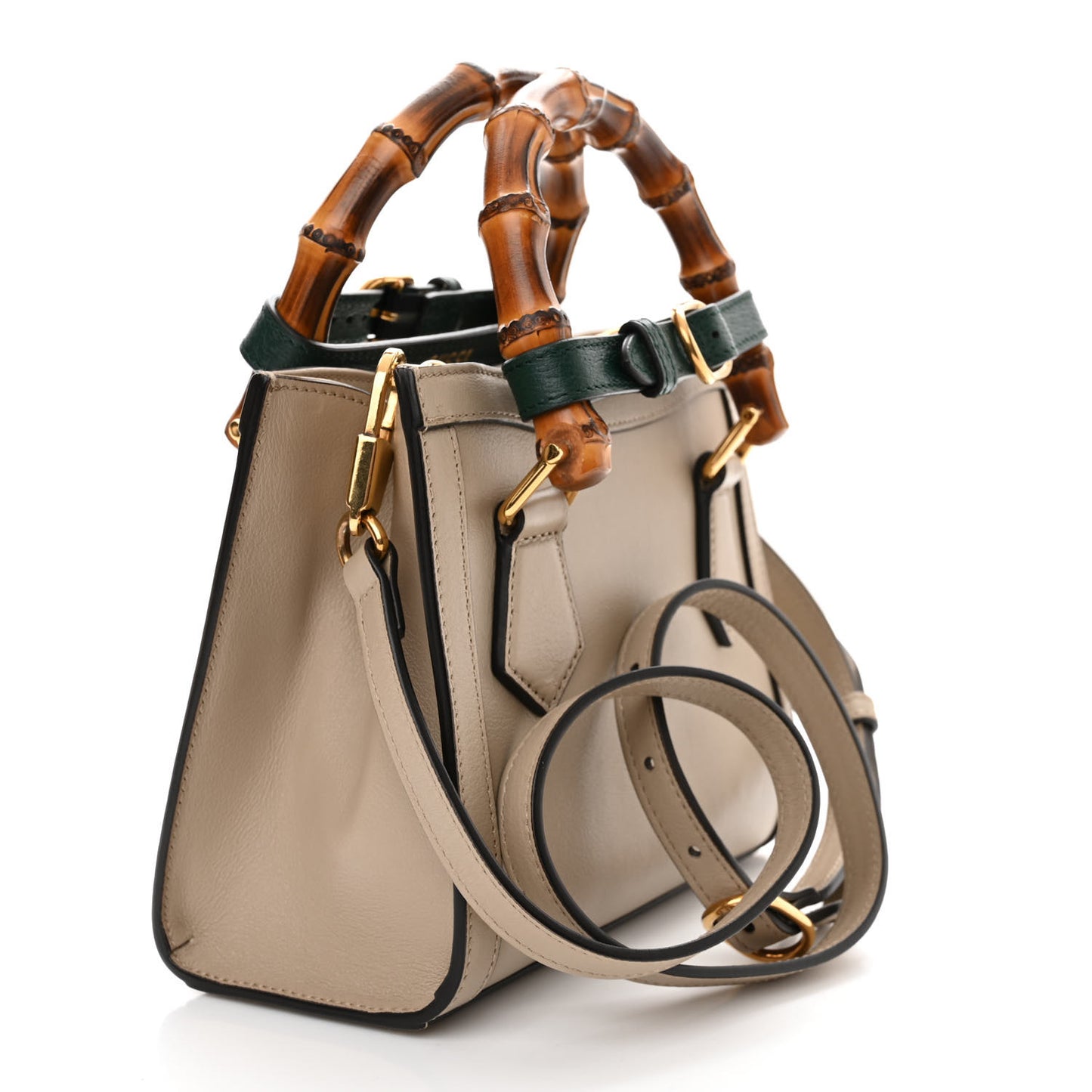 Wonka Grain Calfskin Mini Diana Tote Bag Oatmeal Vintage Green