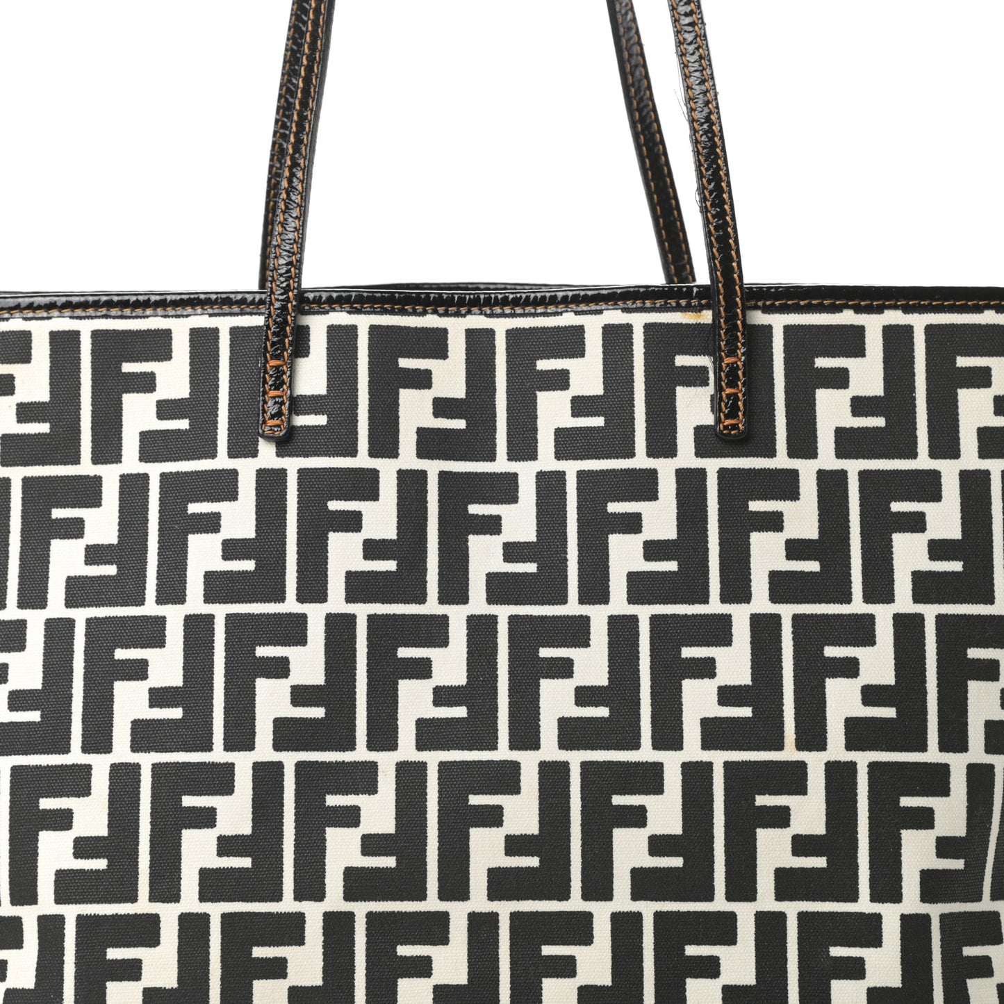 Canvas FF Roll Tote Black White