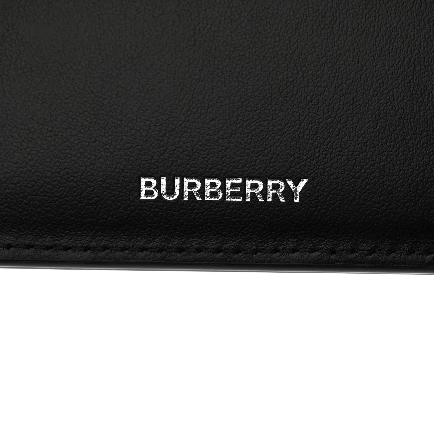 Calfskin Embossed TB Print Bi-Fold Wallet Black White