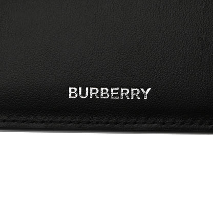 Burberry Calfskin Embossed TB Print Bi-Fold Wallet Black White 6 of 8