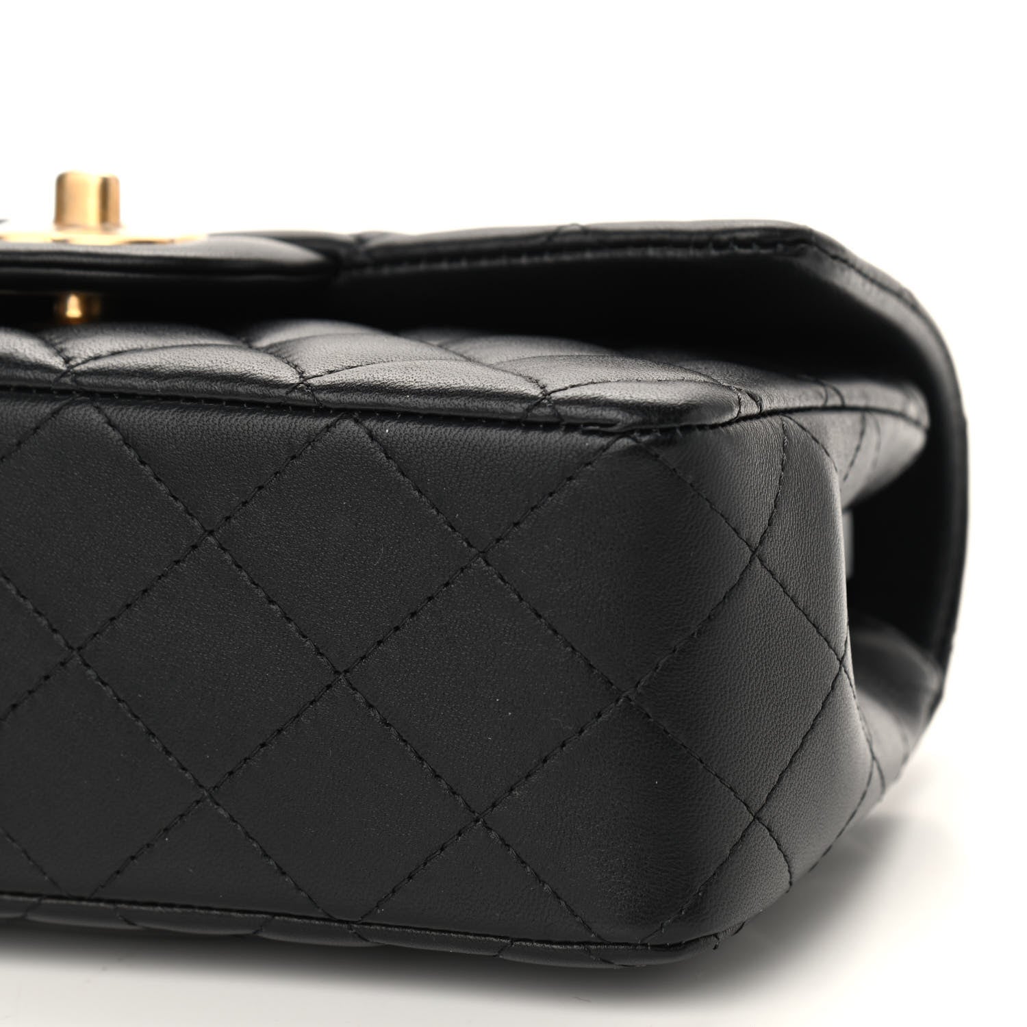 Chanel Lambskin Quilted Mini Top Handle Rectangular Flap Black 8 of 10