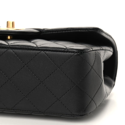 Chanel Lambskin Quilted Mini Top Handle Rectangular Flap Black 8 of 10