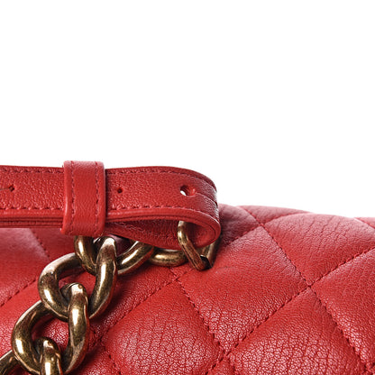 Chanel Shiny Sheepskin Quilted Large Trapezio Flap Red 11 of 15