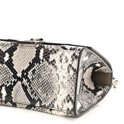 Balenciaga Calfskin Snake Effect Small Hourglass Top Handle Bag Black White 9 of 9