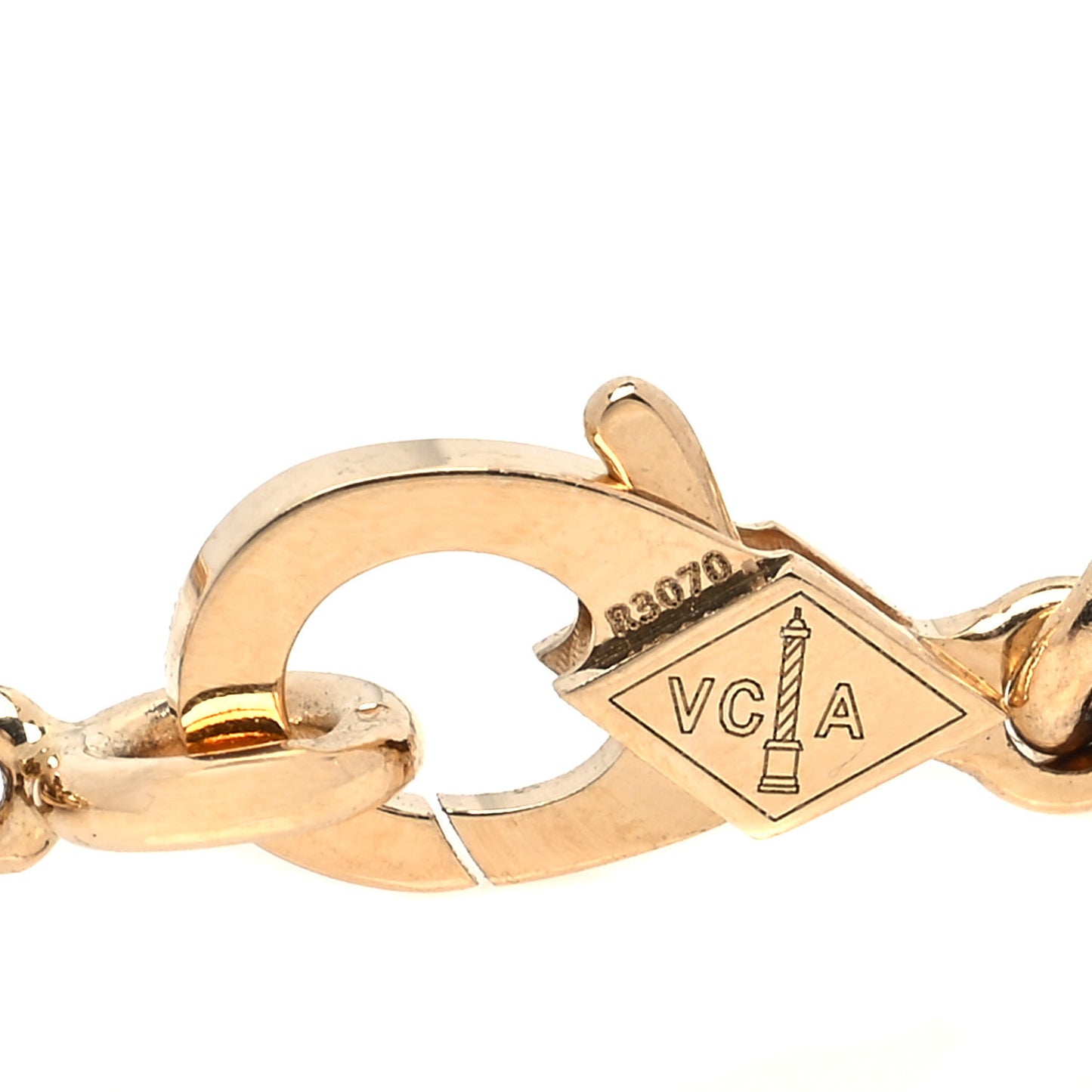 18K Yellow Gold Tiger Eye 5 Motifs Vintage Alhambra Bracelet