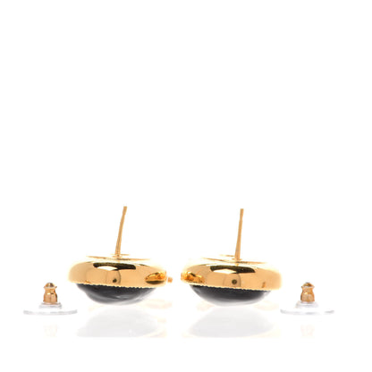 Chanel Resin Metal Obazine CC Drop Earrings Gold Black 3 of 5