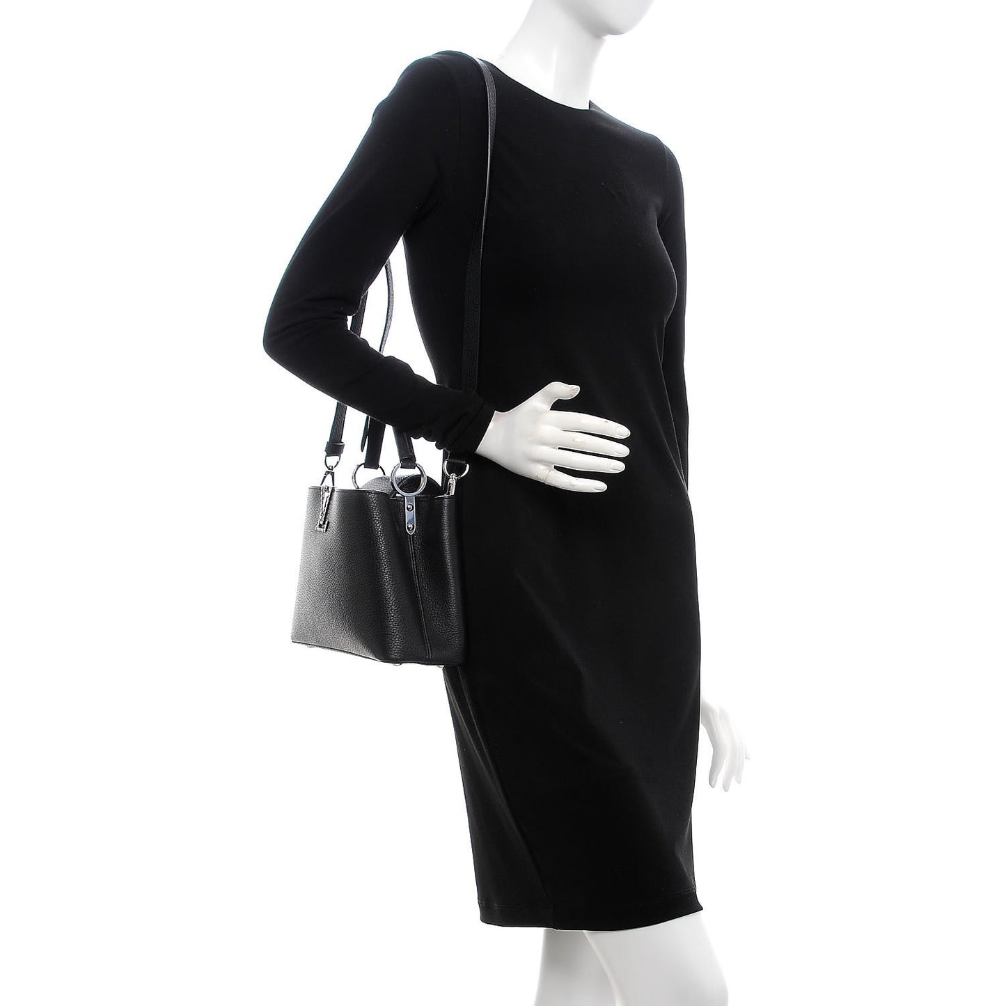 Taurillon Studded Capucines BB Black