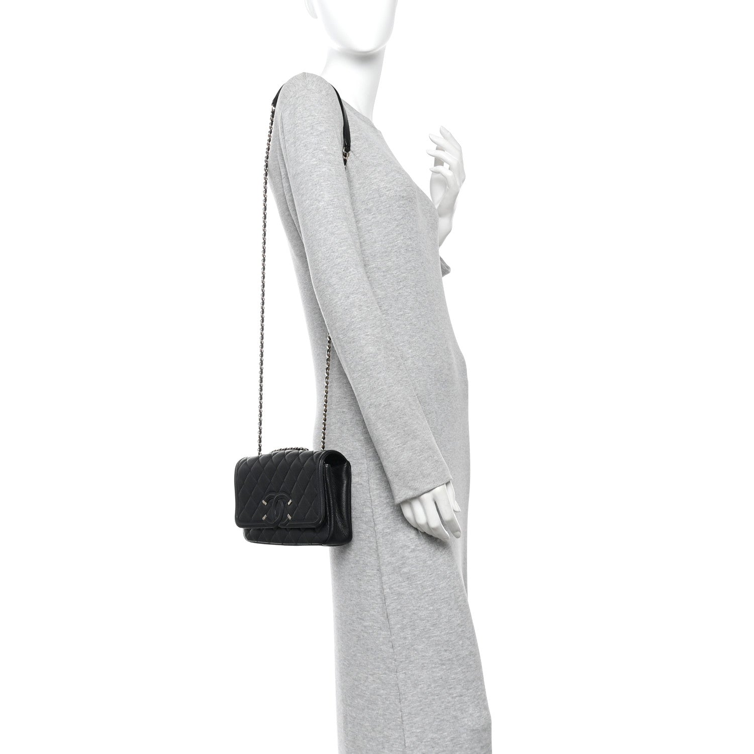Chanel Caviar Quilted Small CC Filigree Flap Black 2 of 11