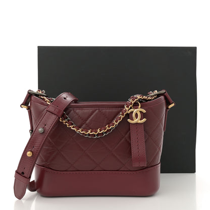 Chanel Aged Calfskin Quilted Small Gabrielle Hobo Burgundy 11 of 11