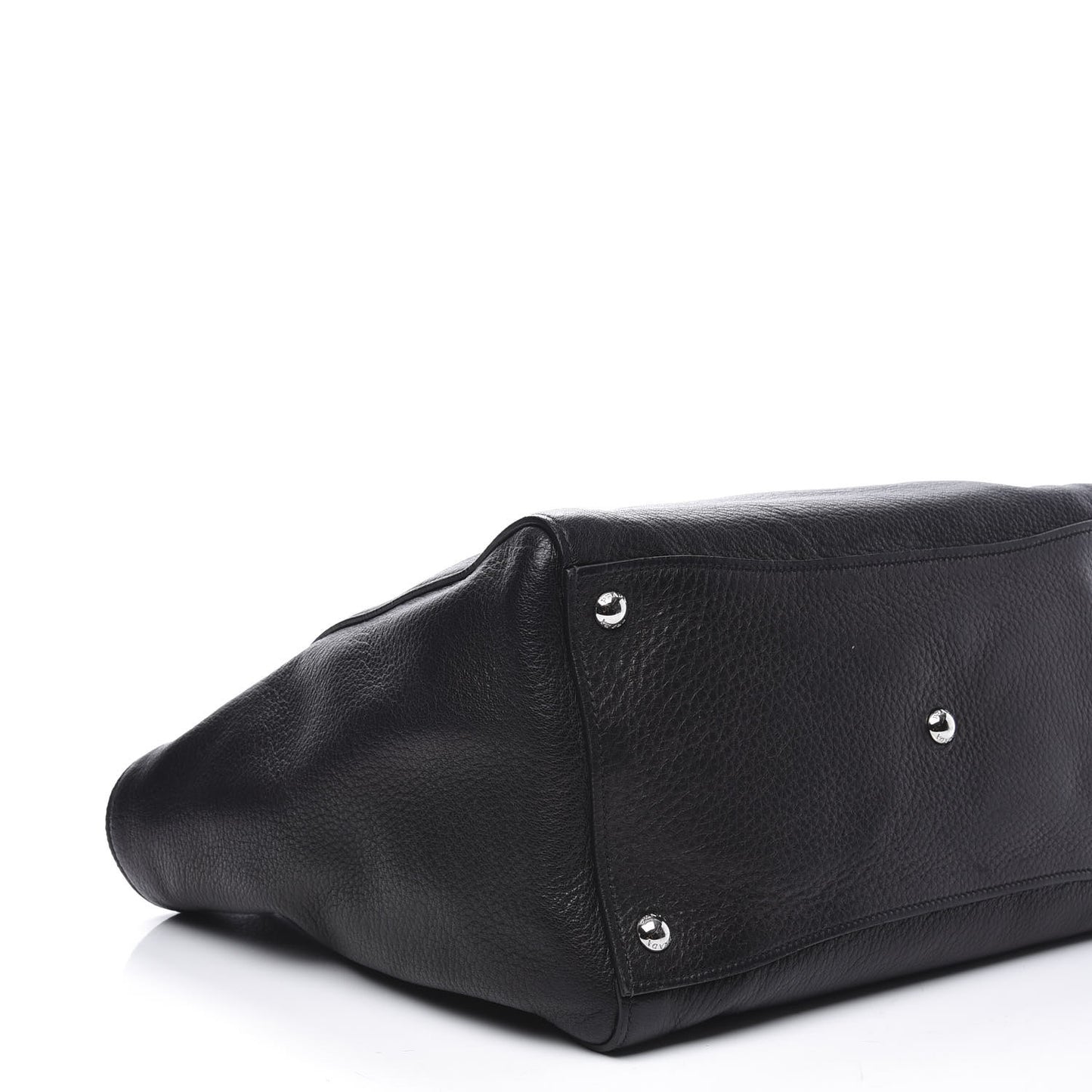 Vitello Daino Twin Pocket Tote Black
