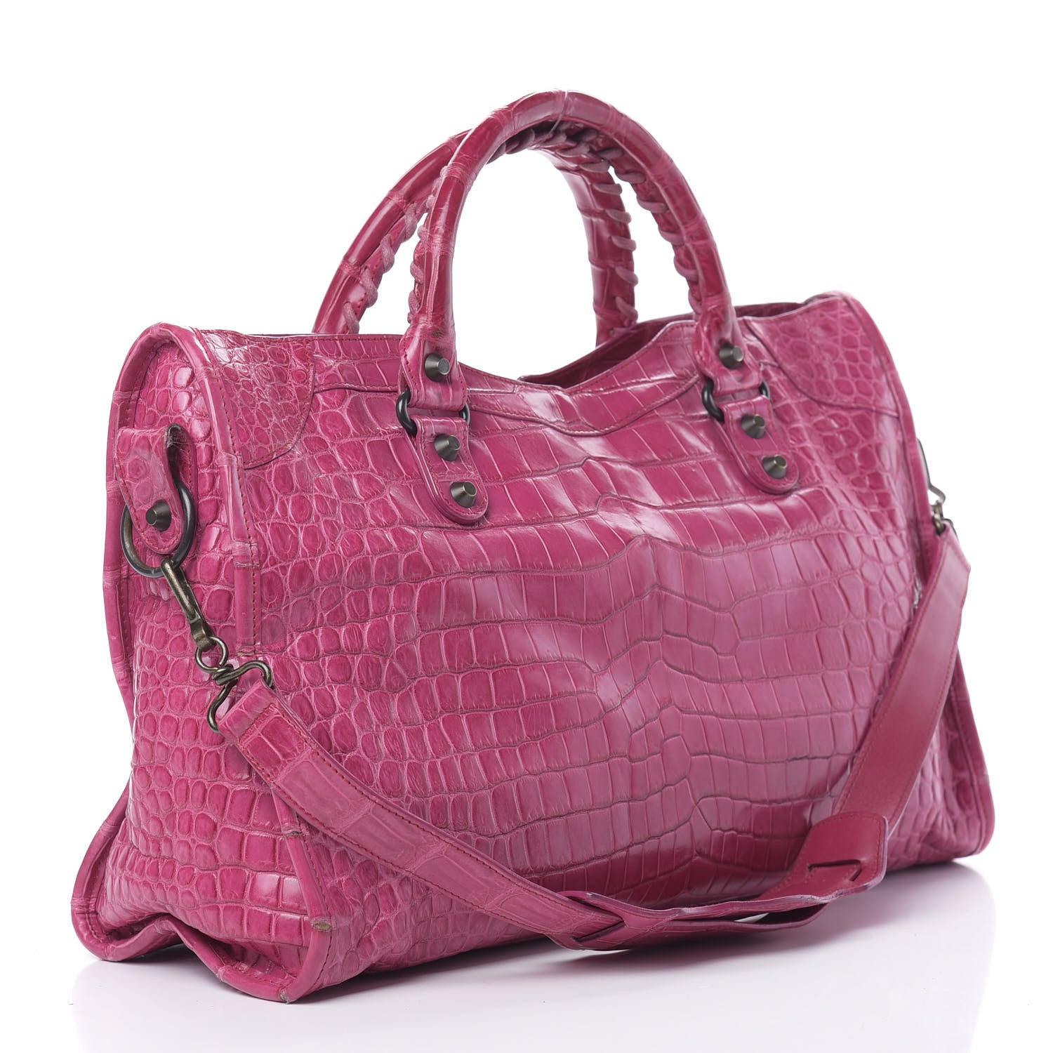 Balenciaga Crocodile City Cypress Magenta 4 of 23