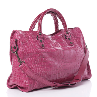Balenciaga Crocodile City Cypress Magenta 4 of 23