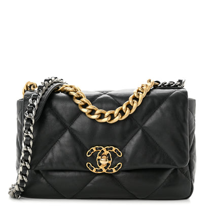 Chanel Goatskin Quilted Medium Chanel 19 Flap Black 1 of 10