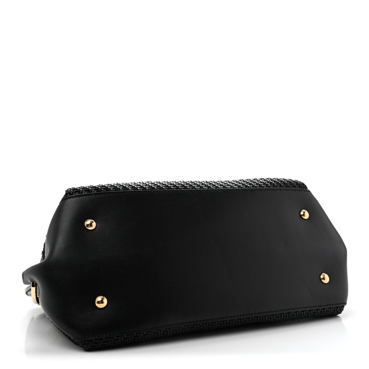 Salvatore Ferragamo Woven Calfskin Medium Sofia Shoulder Bag Black 4 of 12