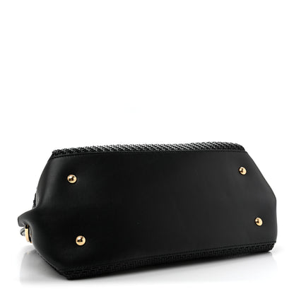 Salvatore Ferragamo Woven Calfskin Medium Sofia Shoulder Bag Black 4 of 12