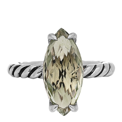 David Yurman Sterling Silver Prasiolite Color Classics Marquise Ring 54 7 1 of 6
