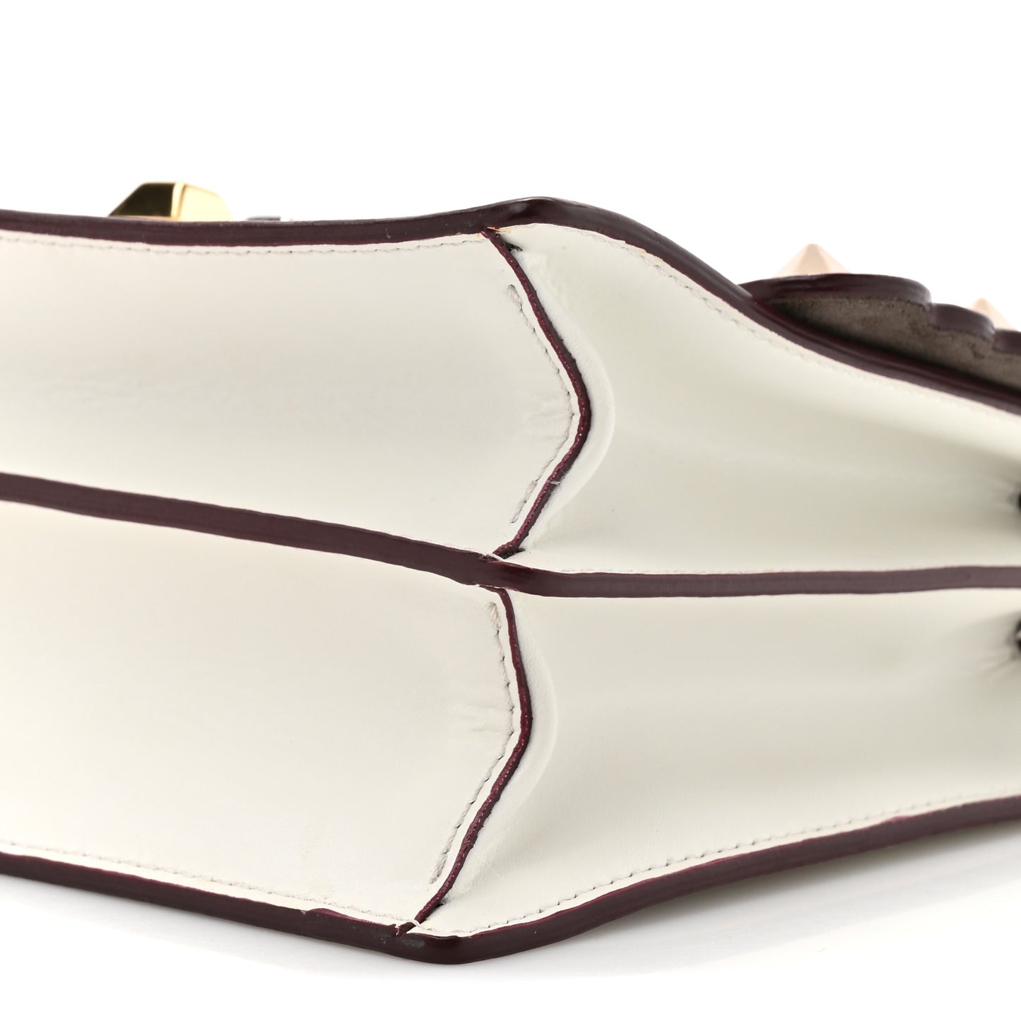 Vitello Liberty Scalloped Multi Studded Small Kan I Shoulder Bag White Ice Multicolor