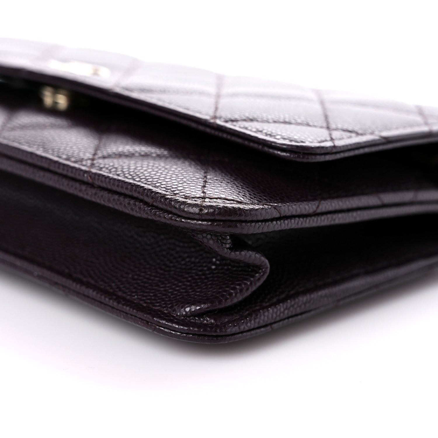 Chanel Caviar Quilted Wallet on Chain WOC Dark Brown 9 of 14