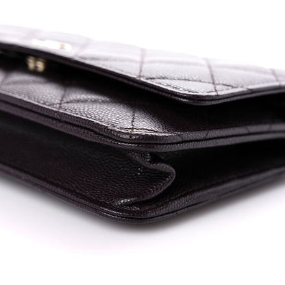 Chanel Caviar Quilted Wallet on Chain WOC Dark Brown 9 of 14