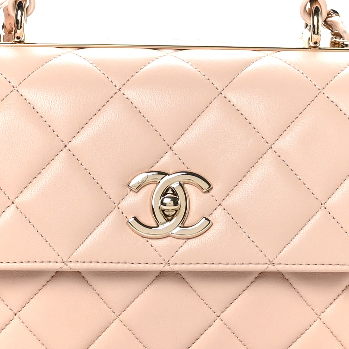 Lambskin Quilted Small Trendy CC Flap Dual Handle Bag Light Pink