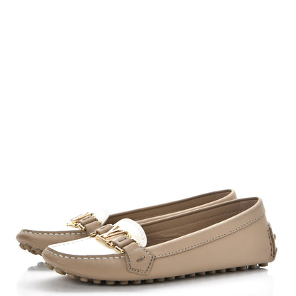 Louis Vuitton Calfskin Oxford Loafers 36 Beige White 3 of 8