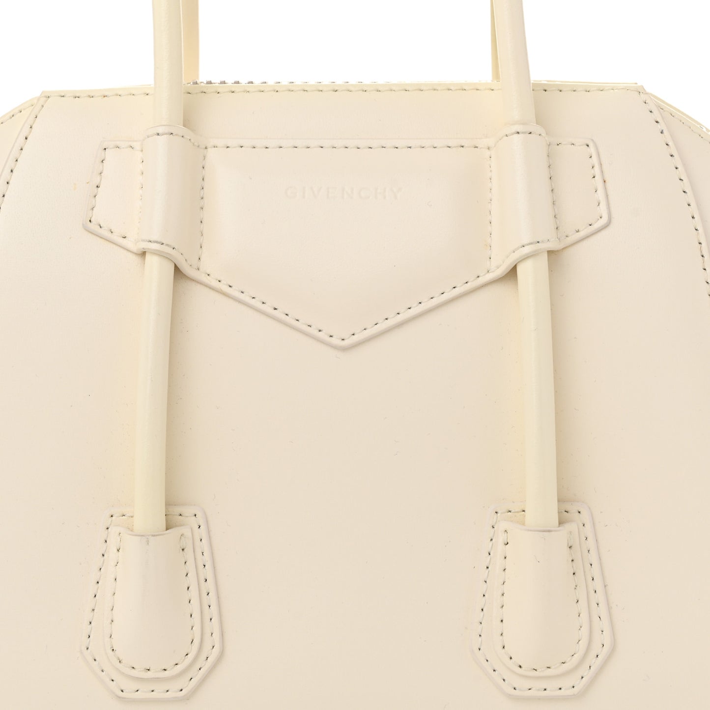 Box Calfskin Mini Lock Antigona Shoulder Bag Ivory