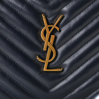 Saint Laurent Calfskin Matelasse Monogram Lou Camera Bag Deep Marine 9 of 10