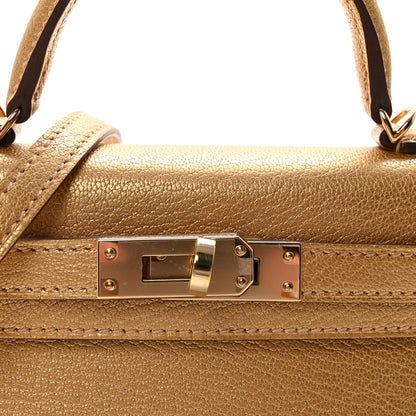 Hermes Metallic Chevre Chamkilight Mini Kelly Sellier 20 Dore 7 of 9