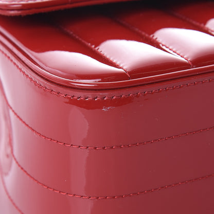 Saint Laurent Patent Matelasse Monogram Large Vicky Chain Bag Rouge Eros 8 of 10