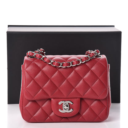 Chanel Caviar Quilted Mini Square Flap Dark Pink 15 of 15