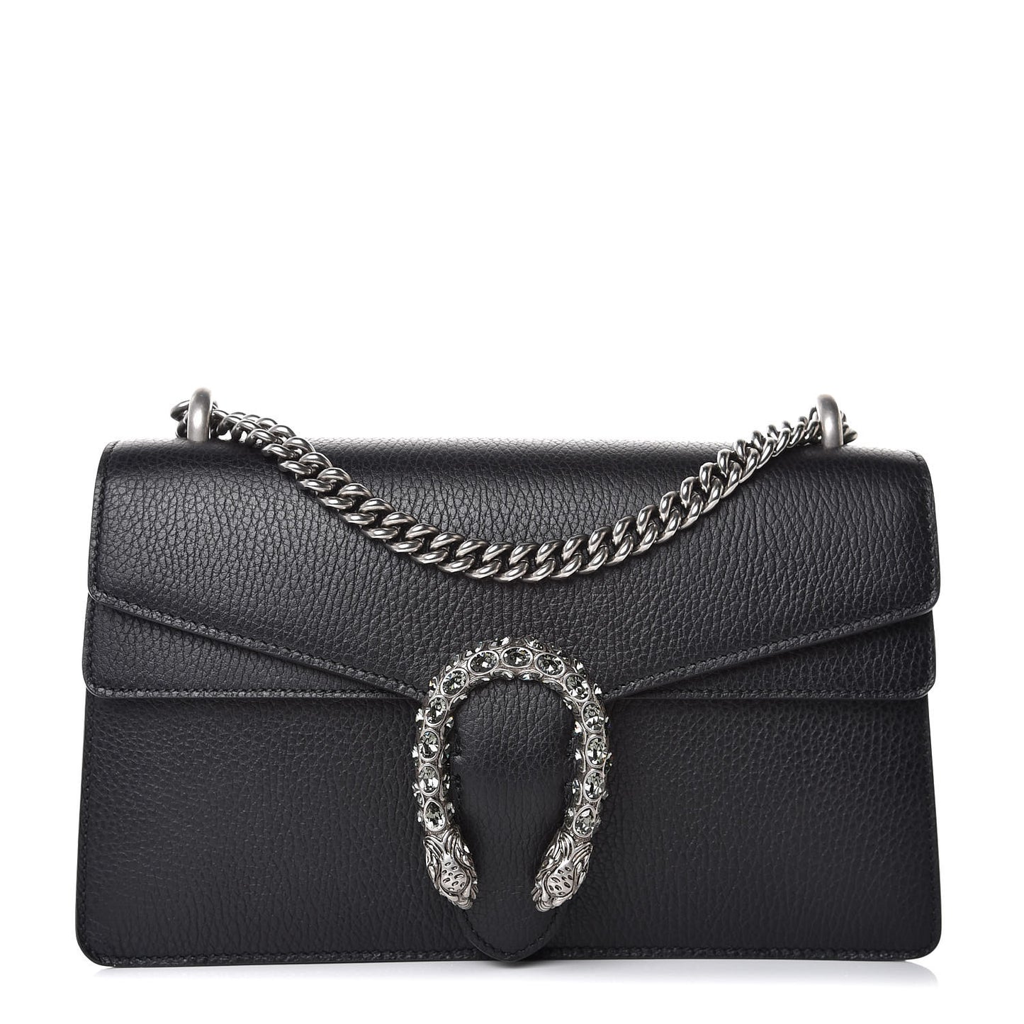 Pebbled Calfskin Small Dionysus Shoulder Bag Black