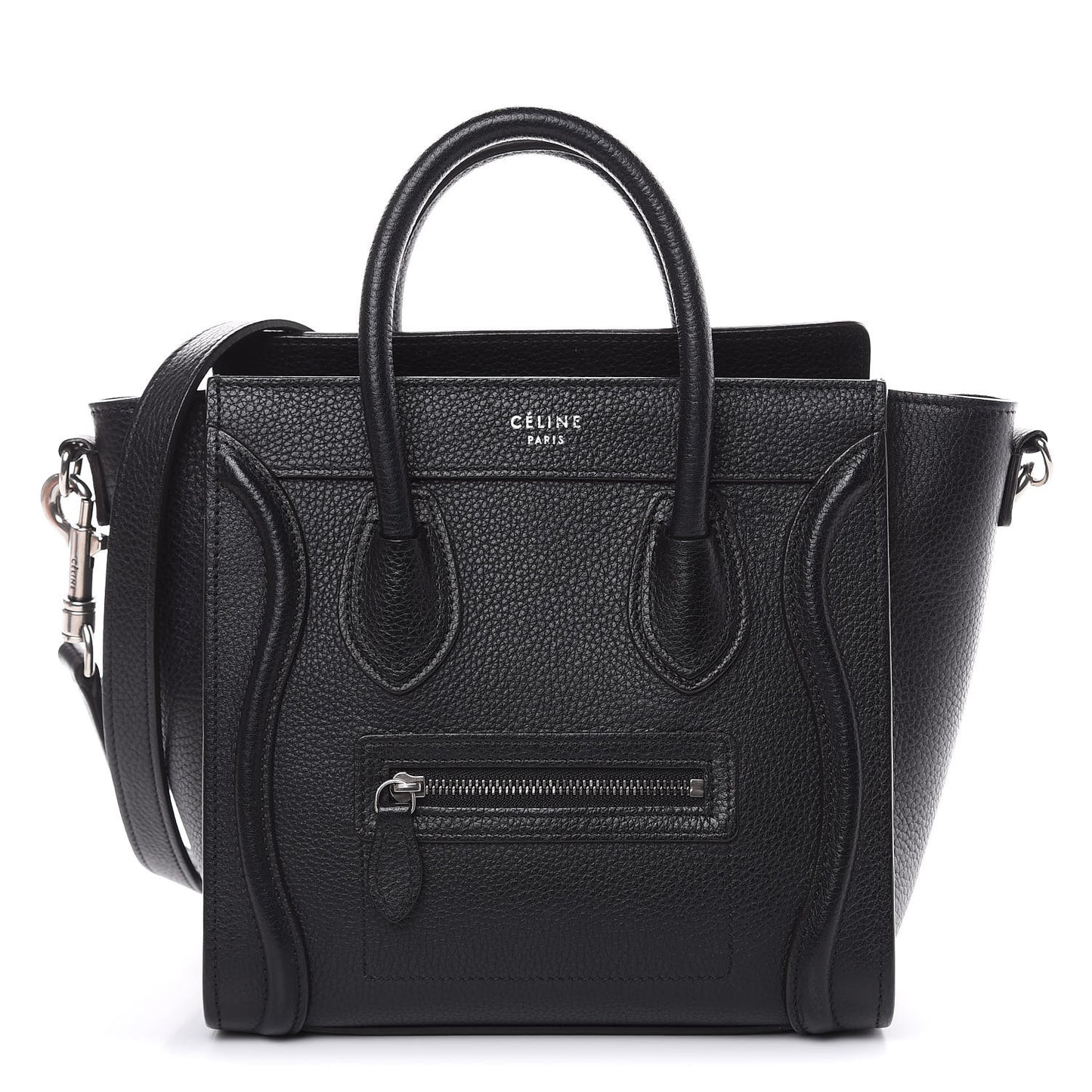 Drummed Calfskin Nano Luggage Black