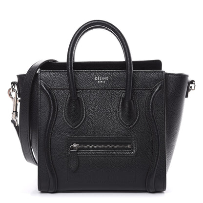 Celine Drummed Calfskin Nano Luggage Black 1 of 13