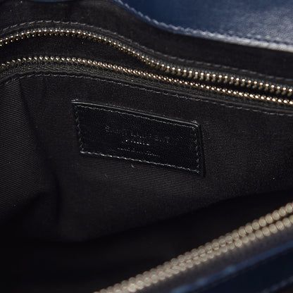 Saint Laurent Calfskin Y Quilted Monogram Medium Loulou Chain Satchel Medium Blue 9 of 14