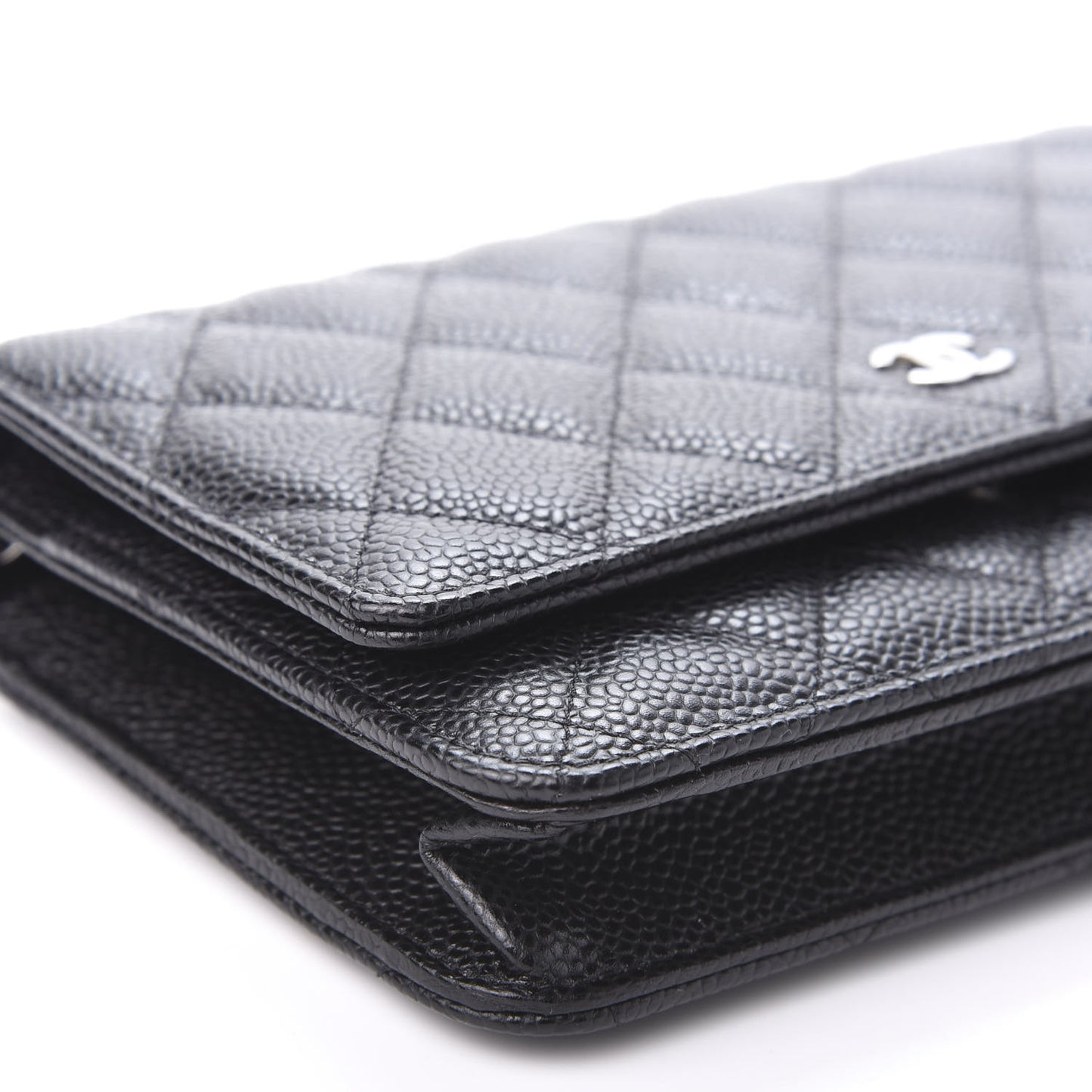 Caviar Quilted Wallet On Chain WOC Black