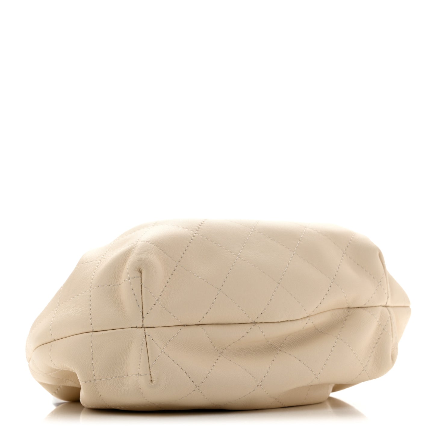 Lambskin Plexiglass Tortoise Shell Quilted Small Pouch Light Beige