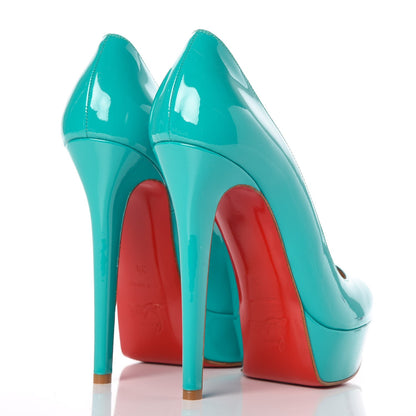 Christian Louboutin Patent Bianca 140 Pumps 38 Caraibes 4 of 7
