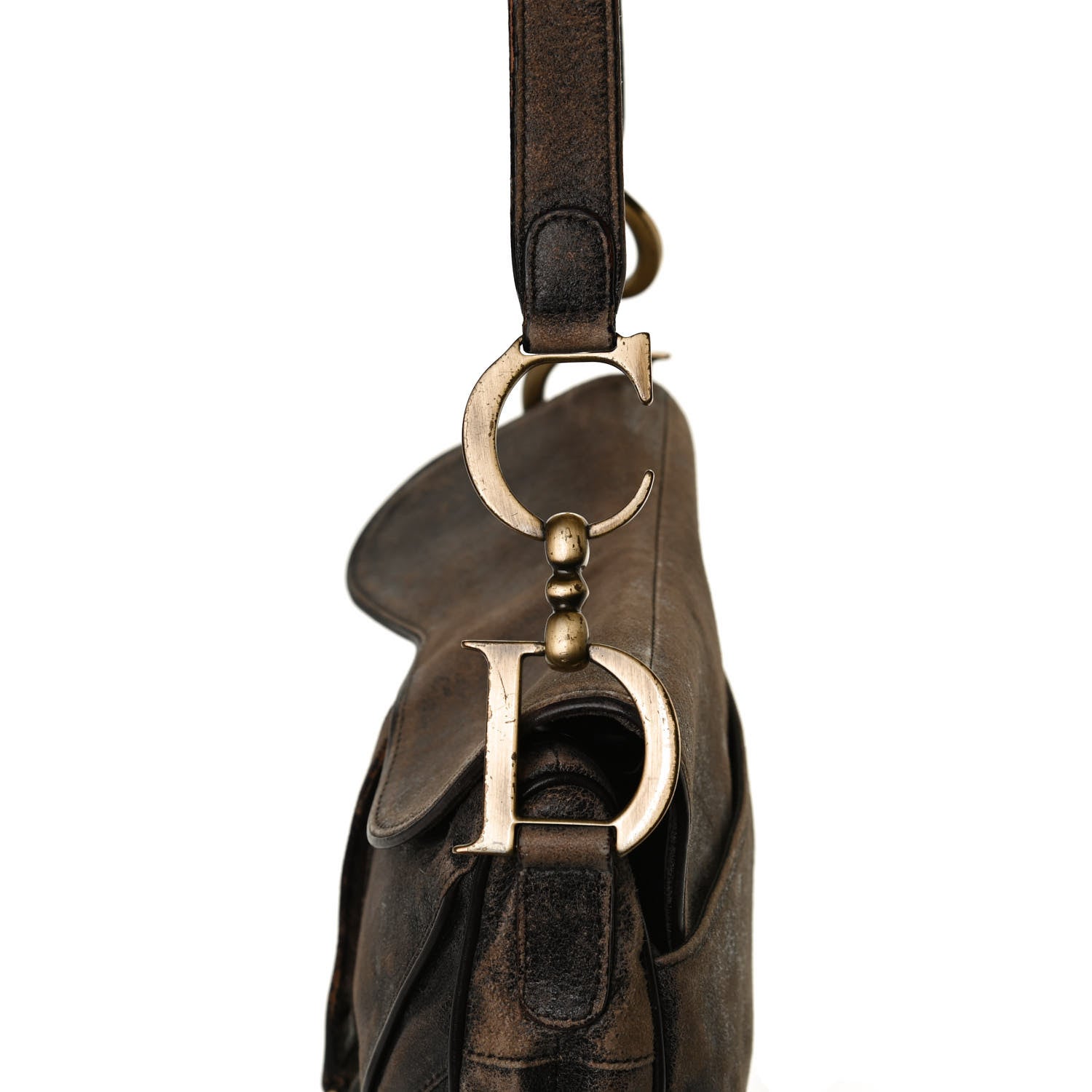 Christian Dior Calfskin Double Saddle Bag Brown 8 of 11