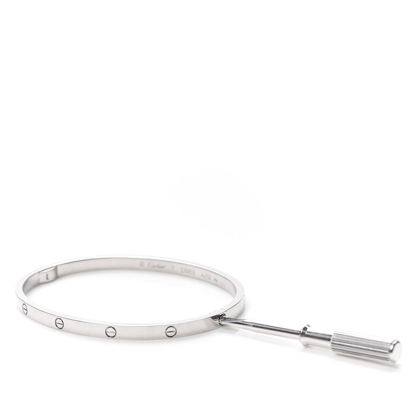 18K White Gold Small LOVE Bracelet 17