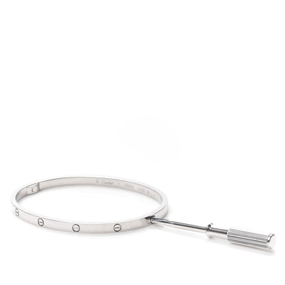 Cartier 18K White Gold Small LOVE Bracelet 17 4 of 6