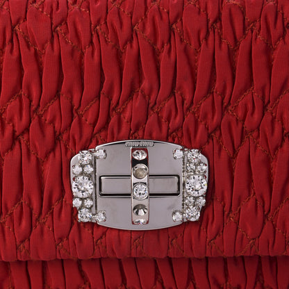 Miu Miu Faille Matelasse Crystal Flap Clutch Fuoco 11 of 11
