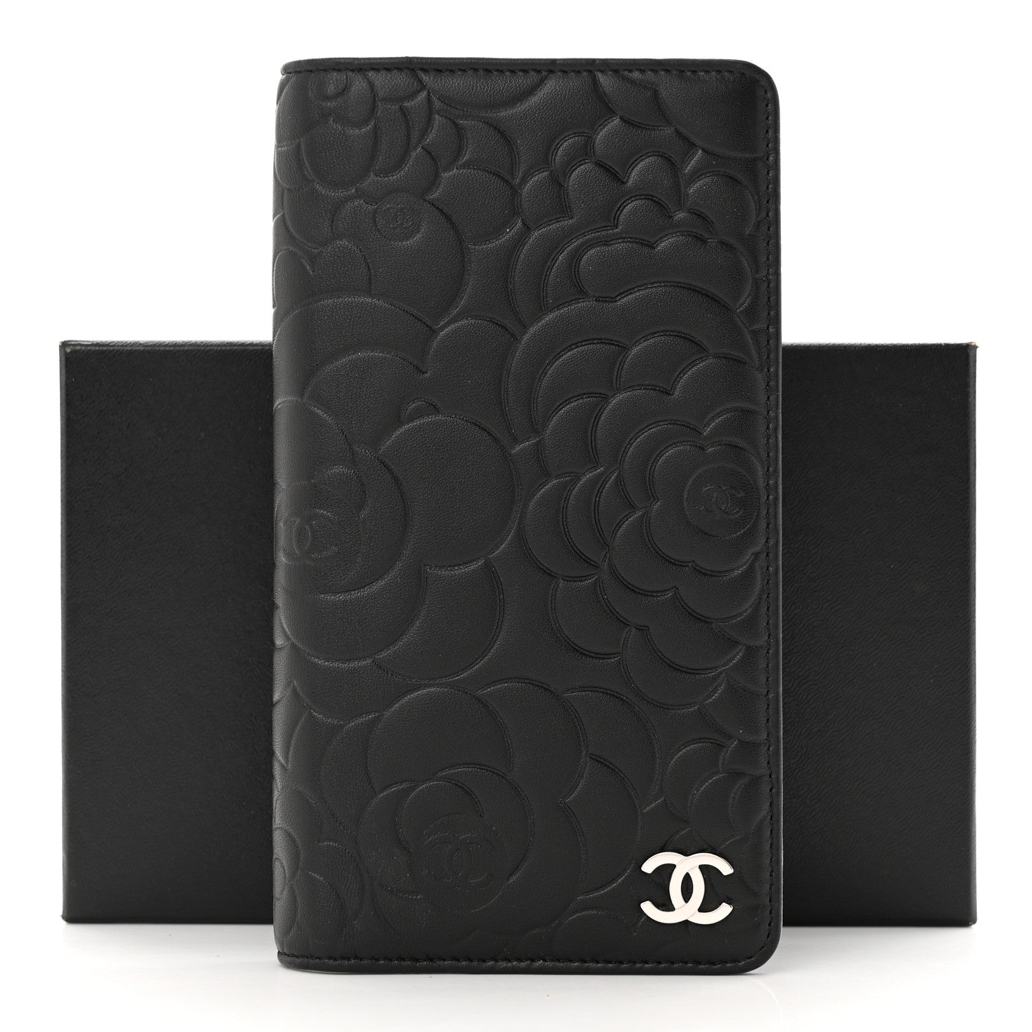 Chanel Lambskin Camellia Embossed Medium Agenda Cover Black 9 of 9